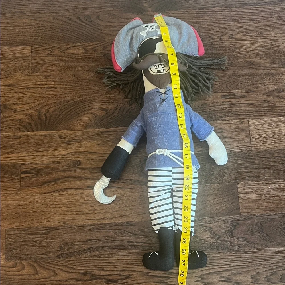 Pottery Barn Kids Pirate Plush with Blue and Black Outfit